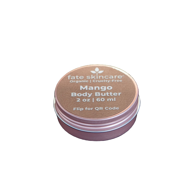 Fate Skincare Mango Body Butter 2 oz rose gold tin organic cruelty free moisturizer for soft nourished skin