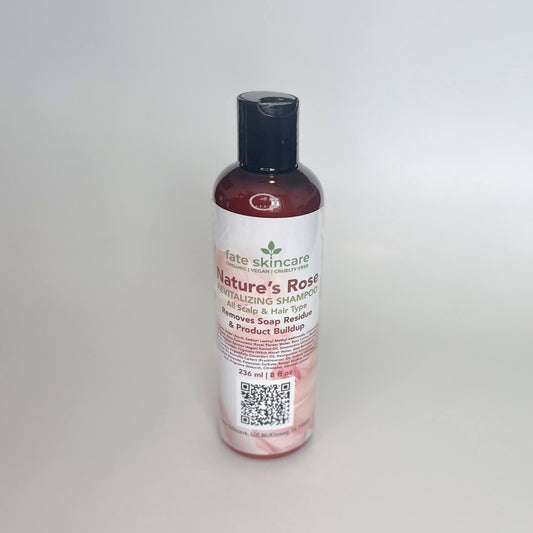Nature's Rose Revitalizing Shampoo: Sunset-inspired rejuvenation in an amber bottle