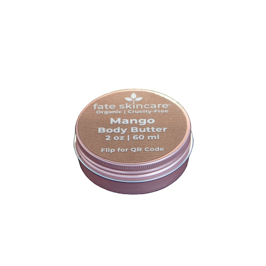 Fate Skincare Mango Body Butter 2 oz rose gold tin organic cruelty free moisturizer for soft nourished skin
