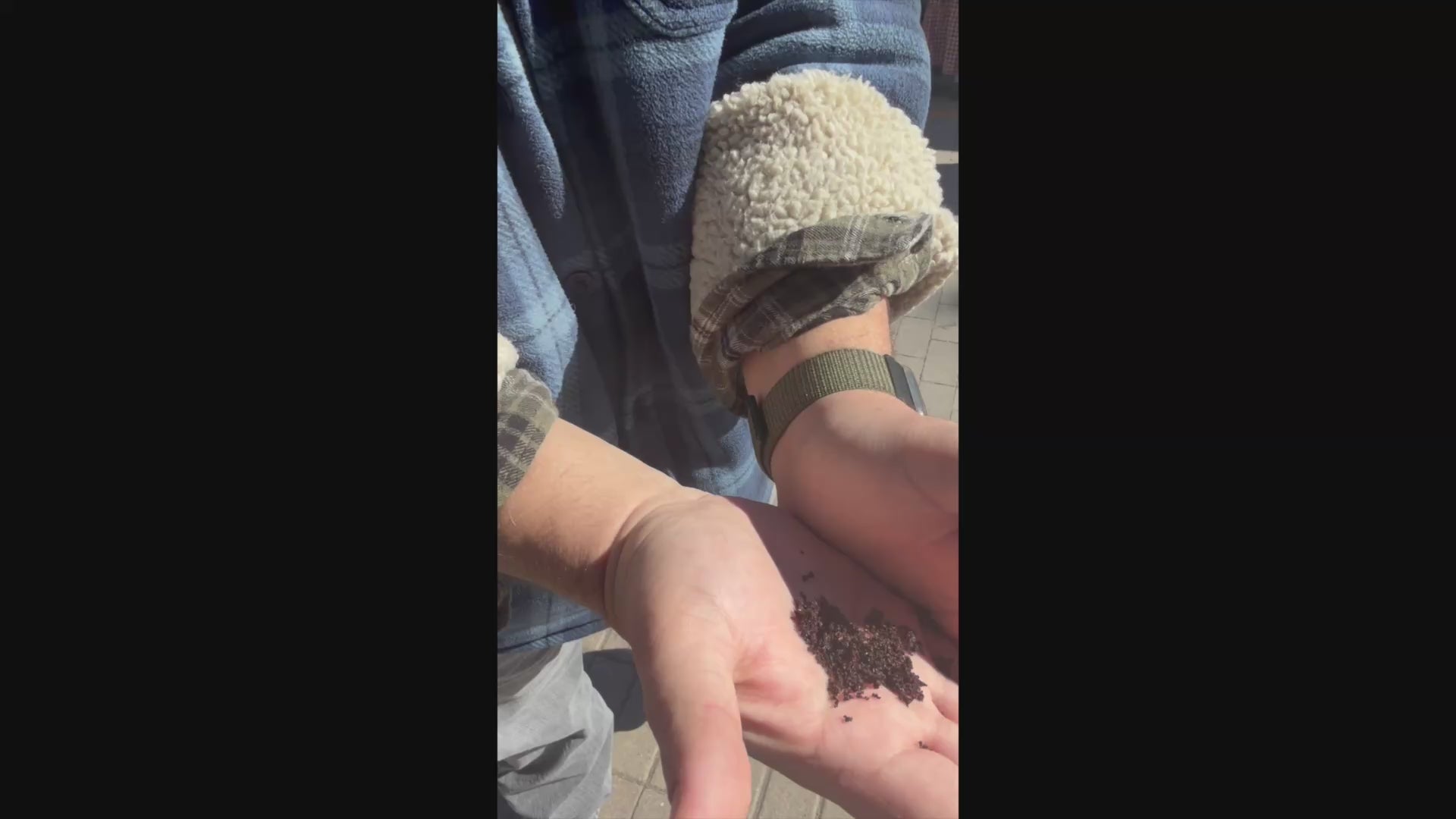 Load video: Customer trying Java Glow Coffee Scrub during a live Fate Skincare product demonstration.